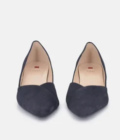 Hogl Premium Ocean Navy Sweetheart Block Heels