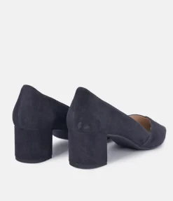 Hogl Premium Ocean Navy Sweetheart Block Heels