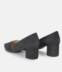 Hogl Premium Ocean Navy Sweetheart Block Heels