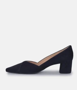 Hogl Premium Ocean Navy Sweetheart Block Heels