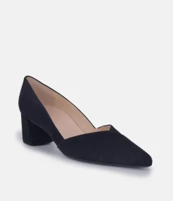 Hogl Premium Ocean Navy Sweetheart Block Heels