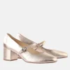 Hogl Stunning Gold Mary Jane Block Heels