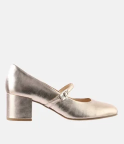 Hogl Stunning Gold Mary Jane Block Heels
