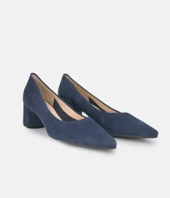 Hogl Stylish Marine Blue Block Heels