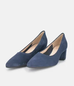 Hogl Stylish Marine Blue Block Heels