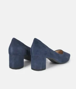 Hogl Stylish Marine Blue Block Heels