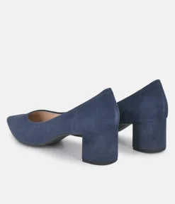 Hogl Stylish Marine Blue Block Heels