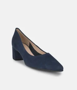 Hogl Stylish Marine Blue Block Heels