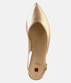 Hogl Stylish Metallic Rose Gold Slingbacks