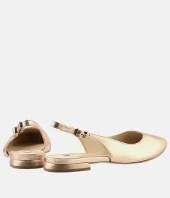 Hogl Stylish Metallic Rose Gold Slingbacks