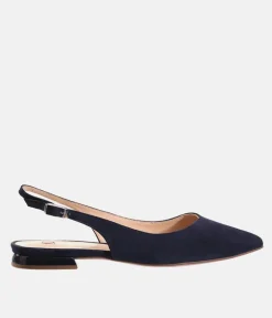 Hogl Stylish Navy Suede Slingbacks
