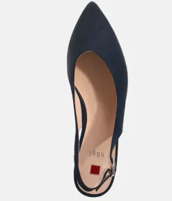 Hogl Stylish Navy Suede Slingbacks