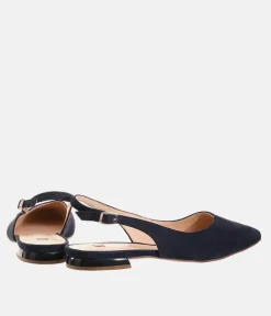 Hogl Stylish Navy Suede Slingbacks