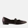 Hogl Super Stylish Aubergine Mary Jane Flats