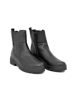 Jana Fashionable Wide Fit Black Ankle Boots