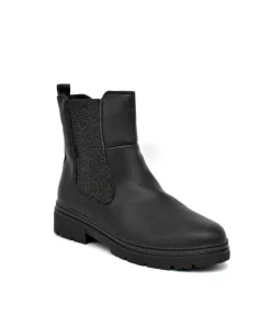 Jana Fashionable Wide Fit Black Ankle Boots