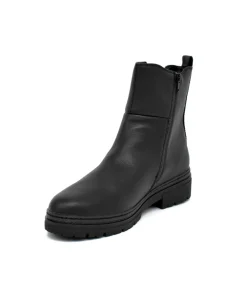 Jana Fashionable Wide Fit Black Ankle Boots