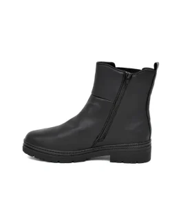 Jana Fashionable Wide Fit Black Ankle Boots