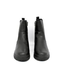 Jana Fashionable Wide Fit Black Ankle Boots