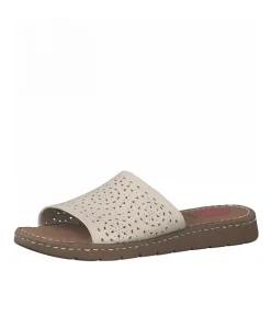 Jana Pretty Ivory Leather Slides