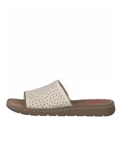 Jana Pretty Ivory Leather Slides