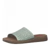 Jana Pretty Mint Green Leather Slides