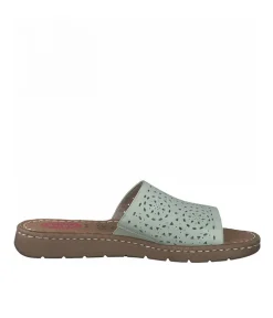 Jana Pretty Mint Green Leather Slides