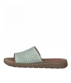 Jana Pretty Mint Green Leather Slides