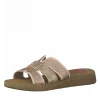 Jana Pretty Rose Leather Slides
