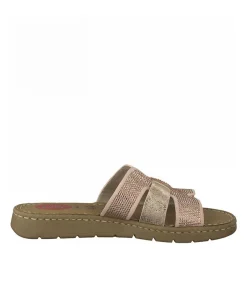 Jana Pretty Rose Leather Slides
