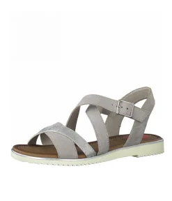 Jana Strappy Grey Suede Sandals