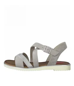 Jana Strappy Grey Suede Sandals