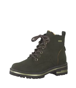 Jana Stylish Chunky Wide Fit Khaki Ankle Boots