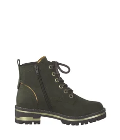 Jana Stylish Chunky Wide Fit Khaki Ankle Boots