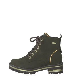 Jana Stylish Chunky Wide Fit Khaki Ankle Boots