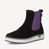 Jana Stylish Vegan Black/Purple Chelsea Ankle Boots