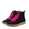 Jana Stylish Vegan Black/Pink Ankle Boots