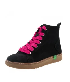 Jana Stylish Vegan Black/Pink Ankle Boots