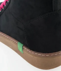 Jana Stylish Vegan Black/Pink Ankle Boots