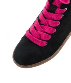 Jana Stylish Vegan Black/Pink Ankle Boots