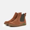 Jana Stylish Vegan Cognac/Khaki Chelsea Ankle Boots