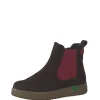 Jana Stylish Vegan Mocca/Red Chelsea Ankle Boots