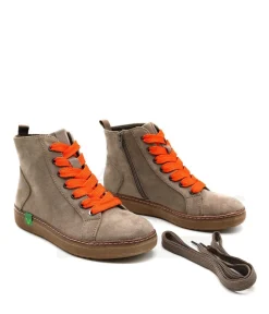 Jana Stylish Vegan Stone/Orange Ankle Boots