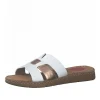 Jana Stylish White/Rose Gold Mule Sandals