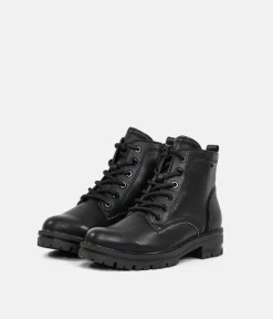 Jana Versatile Black Lace up Ankle Boots