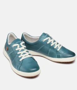 Josef Seibel Casual Azur Blue Leather Trainer