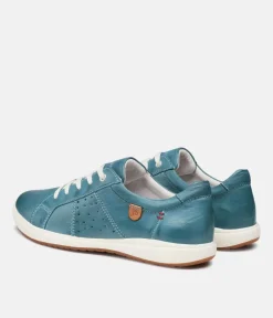 Josef Seibel Casual Azur Blue Leather Trainer