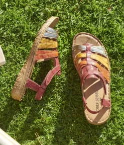 Josef Seibel Comfortable Red Multi Strappy Sandals