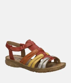 Josef Seibel Comfortable Red Multi Strappy Sandals
