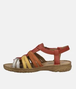 Josef Seibel Comfortable Red Multi Strappy Sandals